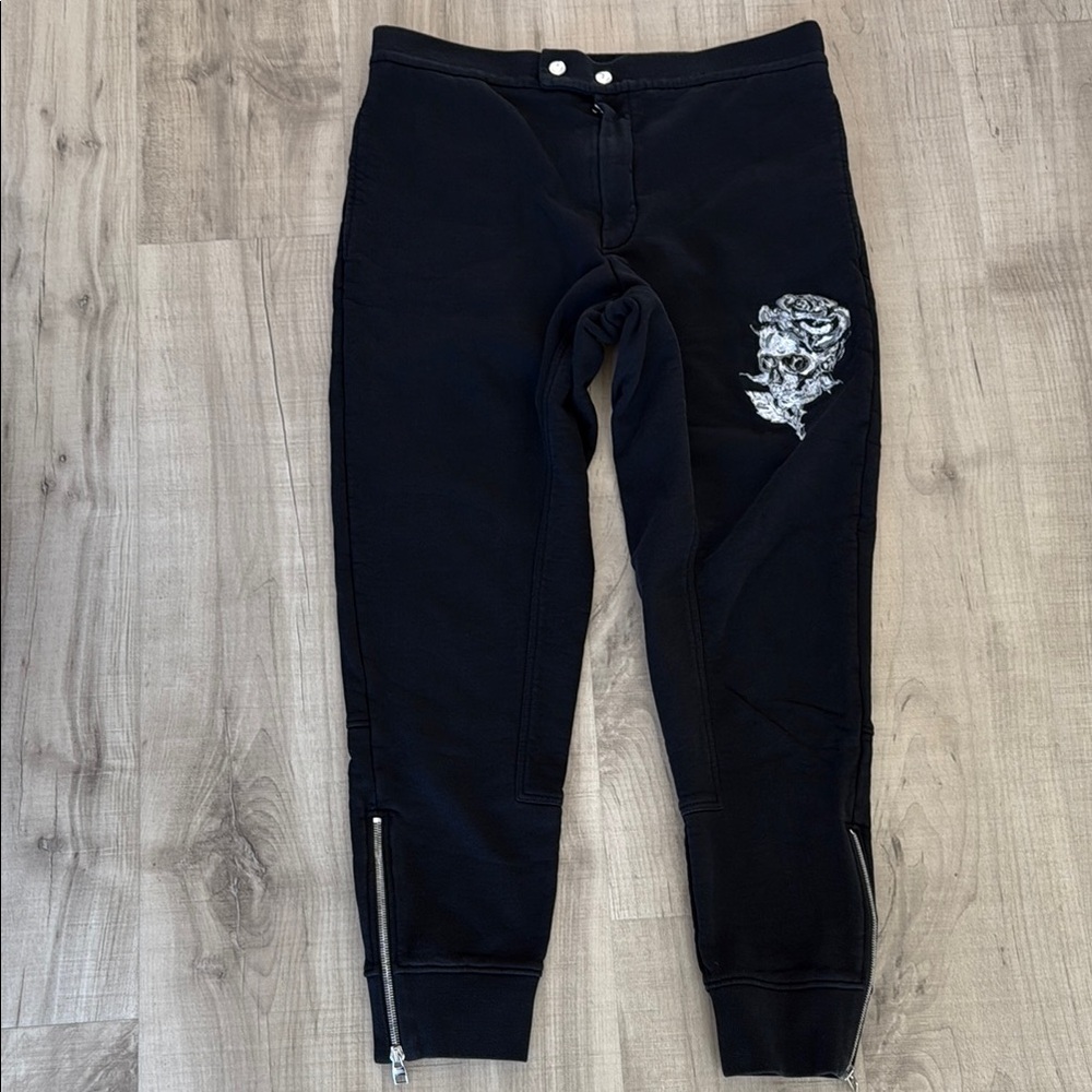 Black Joggers with Skull Design
